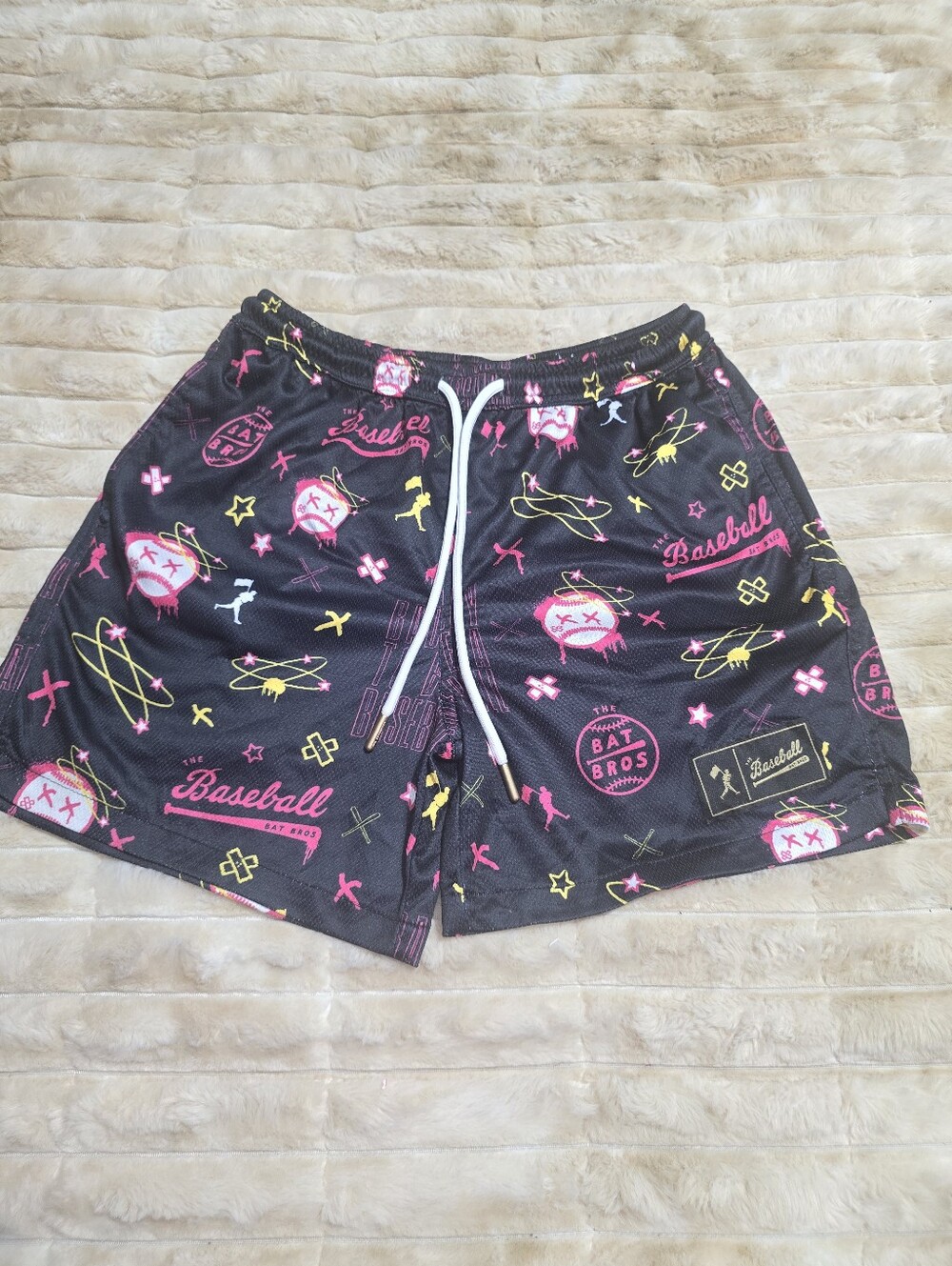 Baseballism x Baseball Bat Bros "Bad Day" Diamond Air Mesh Shorts - Youth Large